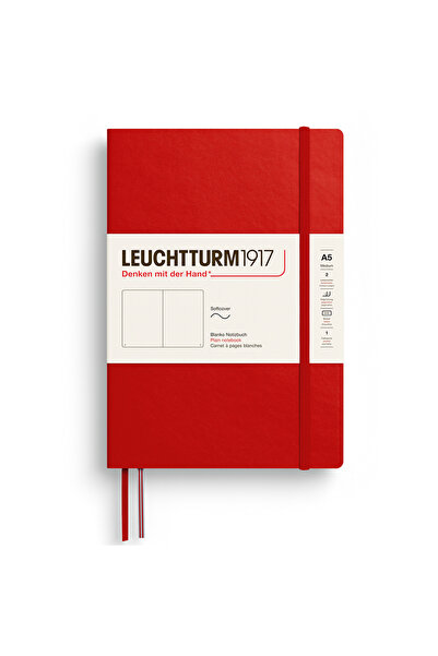 Leuchtturm Caiet A5 cu copertă flexibilă din vellum, Roșu Cireșiu