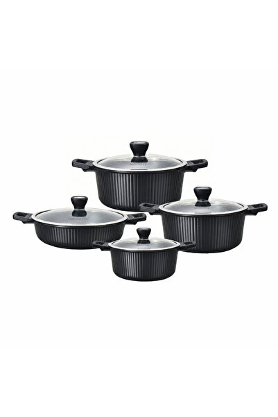 VOGATI MOCACO SERIES 8PCS TITANIUM GRANITE COATING NON STICK INDUCTION COOKWA...