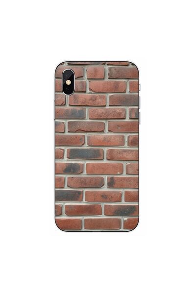OEM Husa compatibila cu Apple iPhone XS Silicon Gel Tpu Model Brick Wall