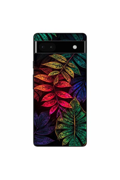OEM Husa compatibila cu Google Pixel 6A Silicon Gel Tpu Model Minmal Neon Lea...