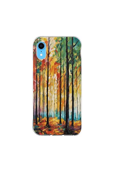 OEM Husa compatibila cu Apple iPhone XR Silicon Gel Tpu Model Colored Forest Art