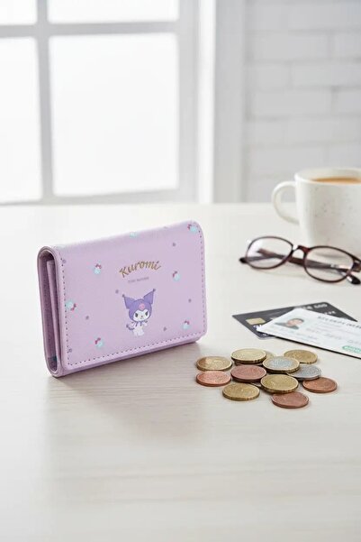 SANRIO Lisanslı Kuromi Sevimli Kapaklı Bozuk Para Cüzdanı 11 Cm