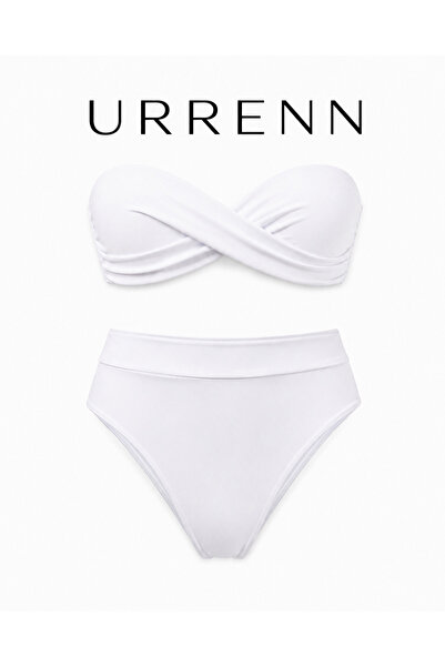 Urrenn Straplez Bikini Takımı — Yüksek Bel, Push-Up Dolgulu, Tüm Vücut Tipler...