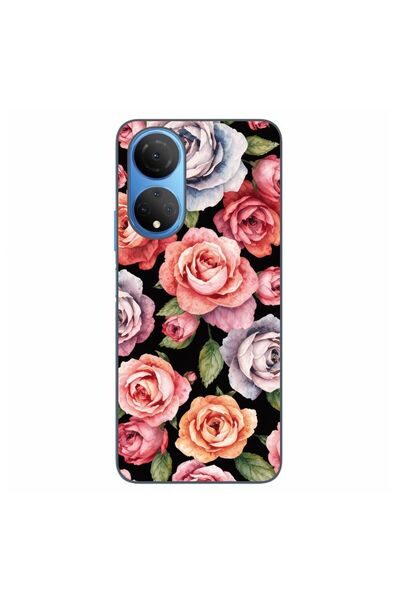 OEM Husa compatibila cu Honor X7 Silicon Gel Tpu Model Colorfull Roses Pattern