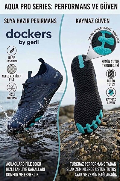 Dockers By Gerli Black/Navy Blue Men's Sea Shoes - Quick-Dry Beach, Pool, and...