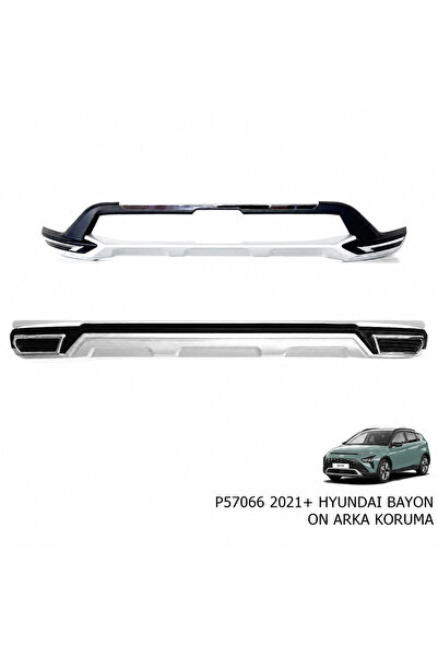 ROAL TUNİNG Hyundai Bayon (2021+) Uyumlu Ön Arka Koruma Seti - Gri (Silver) T...