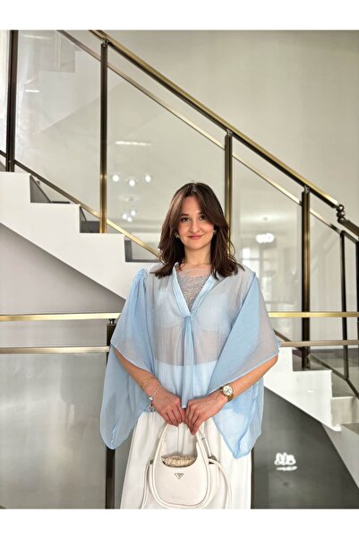 Sude Kızanlıklı Designed Shirt with Stone Detail on the Collar