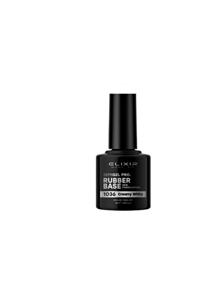 Elixir SEMI GEL (ΗΜΙΜΟΝΙΜΟ ΒΕΡΝΙΚΙ) RUBBER BASE 1036 (CREAMY White) 8ML