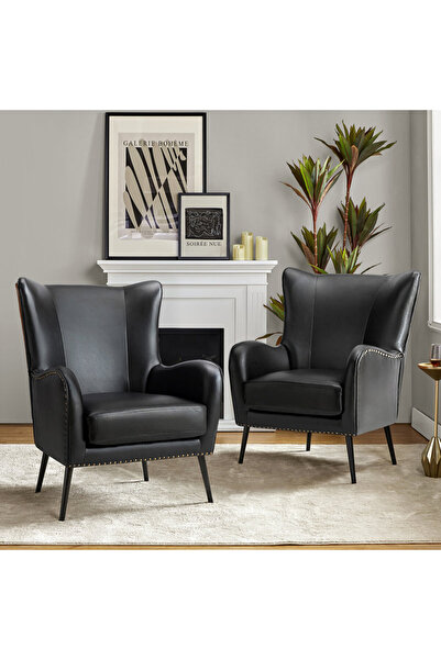 homejoyz Armchair Linen Fabric and Svedy Wood-Aura-76X82X99 cm