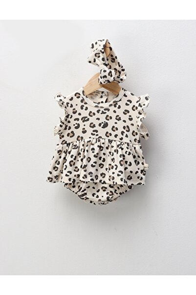 MiniKids Body-rochita cu bentita crem-leopard