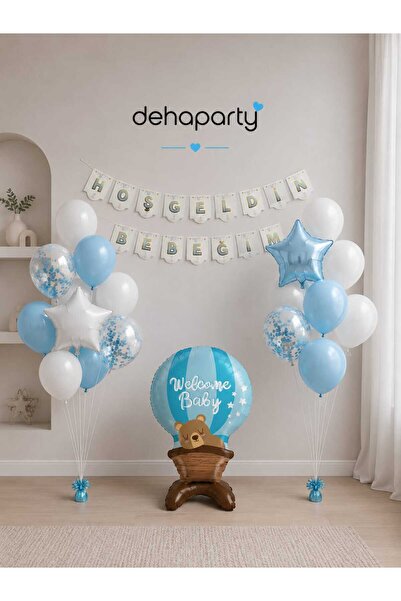 DEHAPARTY Bebek Hastane Odası Süsleme Seti Hoş Geldin Bebeğim Baby Shower Par...