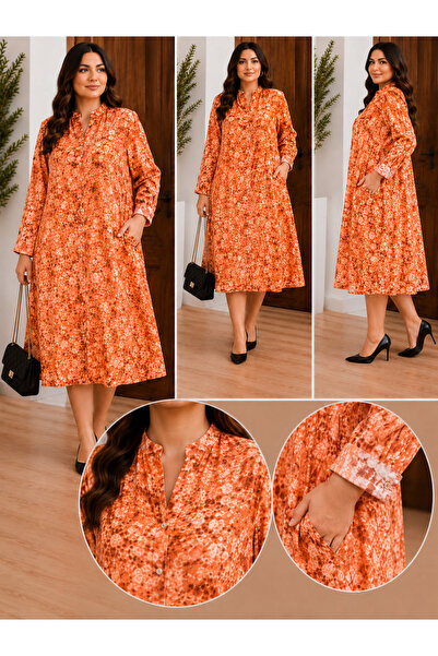 MENSAR OTANTİK Doyma Viscose Shirt Dress Height 125 cm Chest 135 cm Waist 150 cm