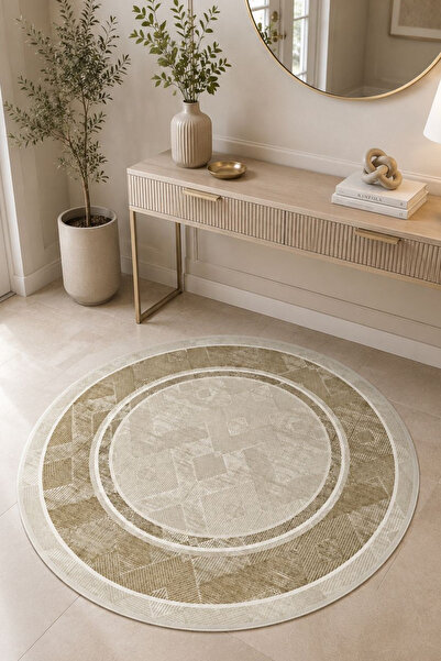 DERAS HOME Dijital Baskı Yıkanabilir Kaymaz Taban Salon Halısı Paspas