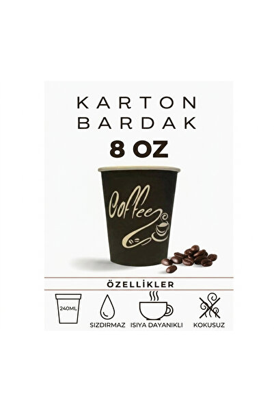 BENCUP 8 Oz ( 240 Ml ) Karton Bardak , 40 Adetli Paket, Kullan At Kahve Ve Çay Bardağı