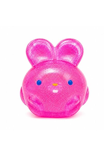 Squishy Зайче с брокат 7.5 см, Сензорна антистрес играчка, Модел желирано зай...