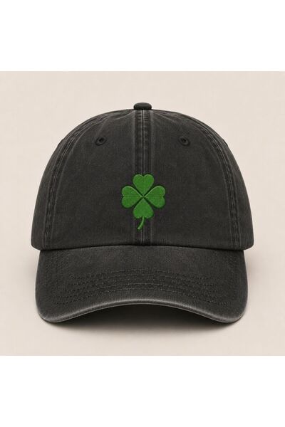 WeavedCo Clover Embroidered Vintage Washed Cap Hat