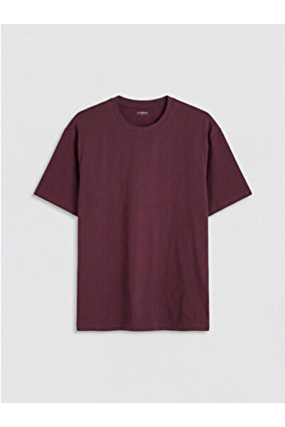 LC Waikiki New Season Mürdüm Loose Fit Crew Neck Men's T-Shirt