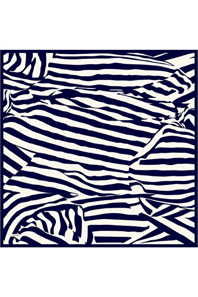 Aker Dark Blue 90X90 Silk Twill Scarf