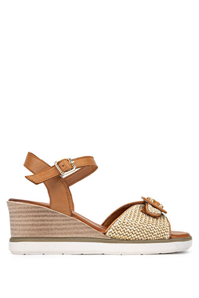 Tamer Tanca Women's Leather/Textile Ntrl File/Taba Heeled Sandals