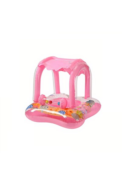 Bsr Children's beach float, inflatable, footrest, with roof, PVC, pink, 80x60 cm