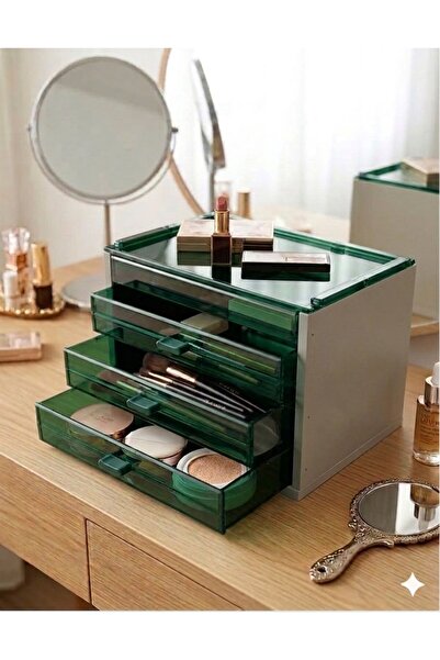 Limeks Home Makeup Organizer Drawer: Cappuccino Wood, Mica Drawer System