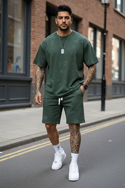 dehaine Summer set for men, t-shirt + shorts, men's tracksuit Prewashed, Prem...