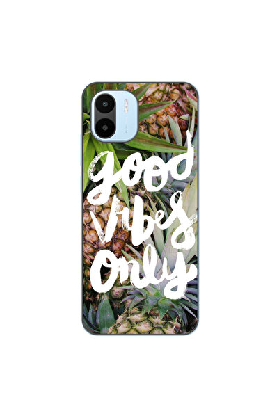 OEM Case compatible with Xiaomi Redmi A1 Silicon Gel Tpu Model Good Vibes Only