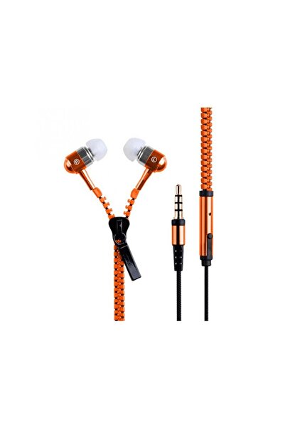 zutech Orange zipper headphones