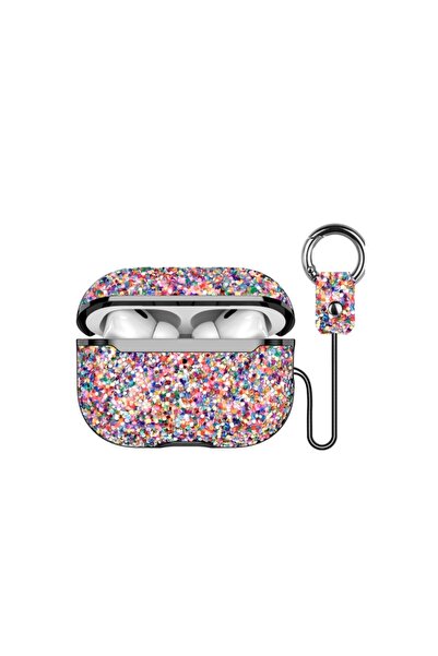 UnDePlus Apple Airpods 3. Nesil ile uyumlu Kılıf Parlak Bright Simli Kopçaklı...