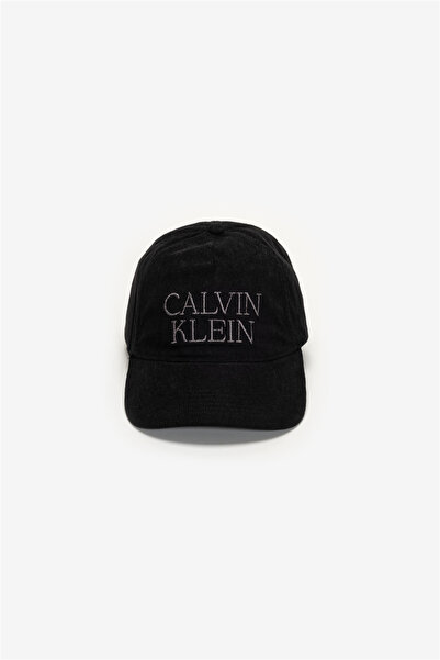 Calvin Klein Corduroy Graphic 5 Panel Cap Herren Baseballmütze Schwarz