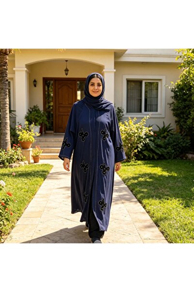 Bleco Heavy Applique Embroidery Loose Long Robe, Vintage Wide Sleeve Maxi Dre...