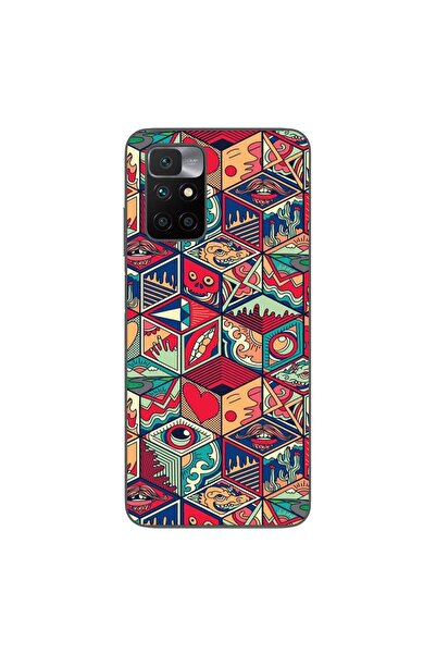 OEM Калъф, съвместим с Xiaomi Redmi 10, силиконов гел TPU, с геометричен поп ...