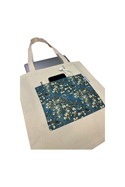 Smyrna Tote Bag with Pockets, Casual Tote Bag, Beach Bag, 100% Cotton Thick R...