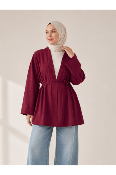 Lunsera Store Strawberry Cardigan-Burgundy