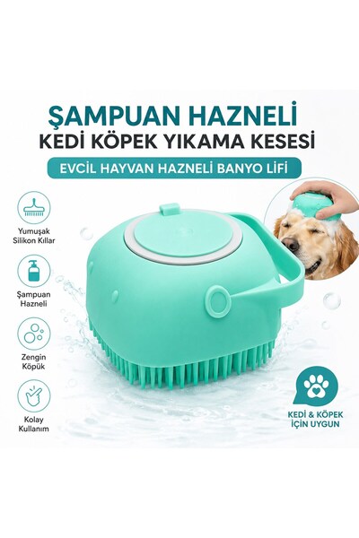 Neler Geldi Neler فرشاة غسيل الحيوانات الأليفة للقطط والكلاب مع حاوية شامبو و...