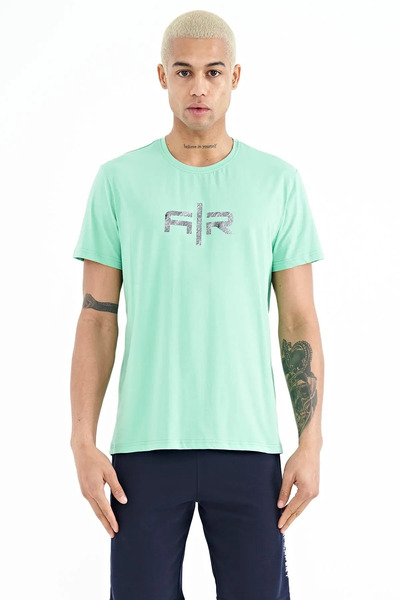 diğer1234 Ανδρικό μπλουζάκι Boris Water Green Standard Fit — xl