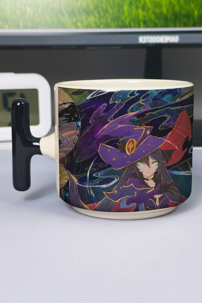ZipZap Mona Genshin Impact Printed Ceramic Luxury Mug (1 Piece) T-Shaped Spec...