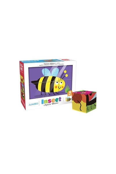 OEM Puzzle educativ din lemn pentru copii, Cuburi Puzzle cu Animale Insecte (...