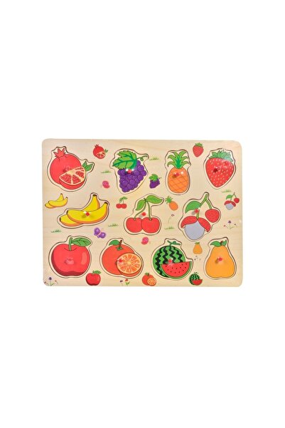 OEM Puzzle educativ din lemn pentru copii, Fructe (11 piese) - 30x22cm, piese...