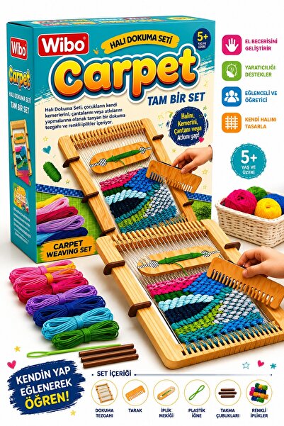 Wibo Halı Dokuma Seti Eğitici Çocuk Dokuma Tezgahı Kendin Yap DIY El Sanatlar...