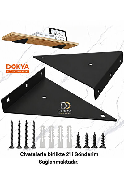 dokya dizayn 2'li Gizli Raf Metal Raf Tutucu, Duvar Rafı için Metal Üçgen Raf...