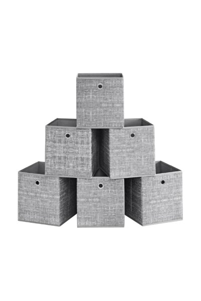 ASTERA Gray Folding Storage Box (Set of 6) Cube Shelf, Folding Box, Clothing ...