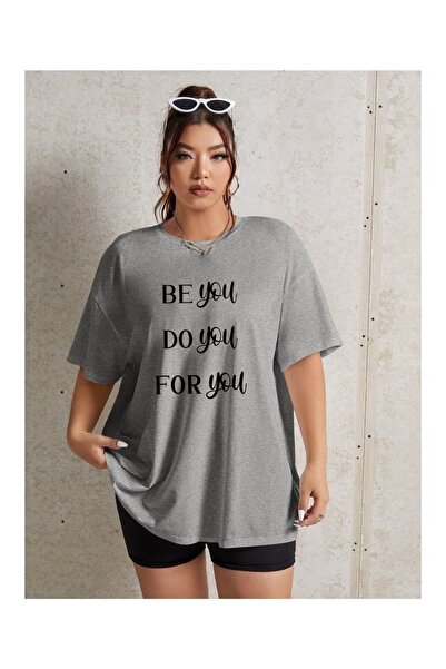 classy moda Άνετη εφαρμογή, Oversize, Μίνιμαλ μπλούζα με στάμπα μπροστά, κοντ...