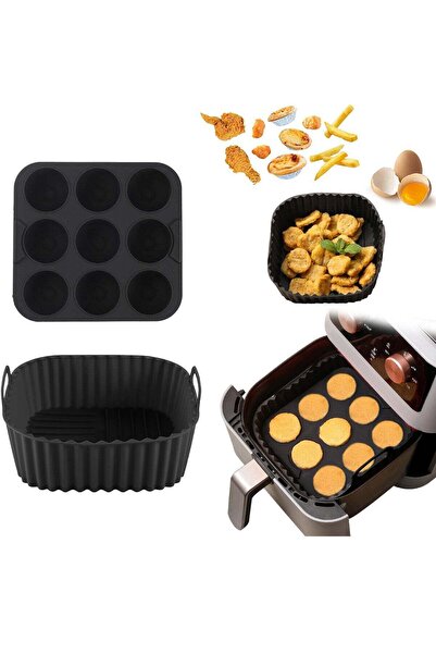 Generic Silicone Baking Tray, 2PCS Reusable Food-Grade Air Fryer Liners, High...