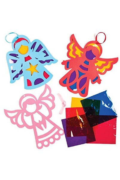 Baker Ross Angel Stained Glass Hanging Decorations -pack Of 6