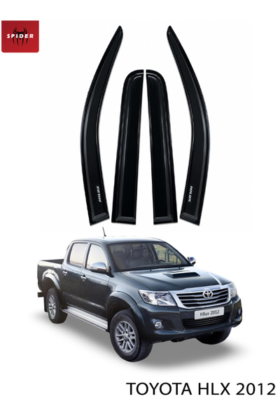 Spider Toyota Hilux 2012-2015 Window Visors Rain Guards Wind Deflectors 4Pc B...