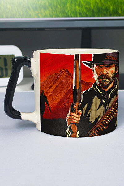 ZipZap كوب سيراميك فاخر مطبوع عليه Red Dead Redemption 2 (قطعة واحدة) بمقبض أ...