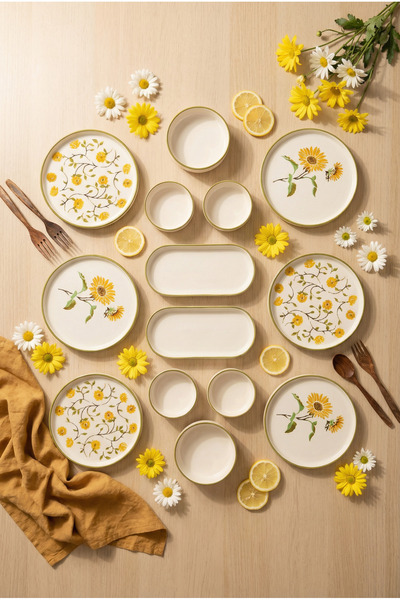 Karçiçeği Home Sunflowers Serisi 14 Parça 6 Kişilik Kahvaltı