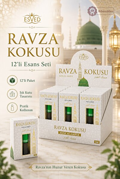 İlkbenaldim Medine Ravza Kokusu Alkolsüz Esans 3ml 12'li Paket | Manevi Medin...