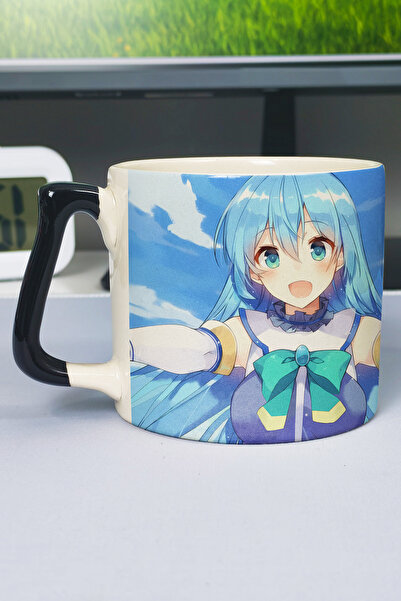 ZipZap Konosuba Anime Printed Ceramic Luxury Mug (1 Piece) Custom Black Handl...